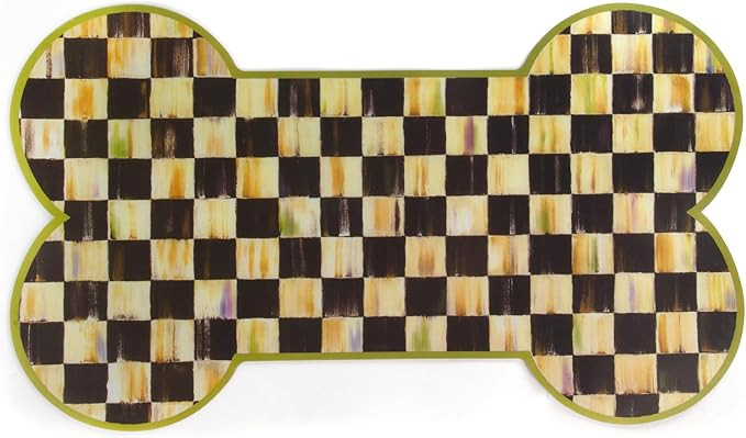 MACKENZIE-CHILDS Pup Placemat, Cute Pet-Food Mat for Dog Bowls and Cat Bowls, Black-and-White Cou... | Amazon (US)