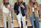Casual style. What i wore lately for work from home  

Spanx 10% off code NANETTEXSPANX my pants are size all reg
Gibson look 10% off code NANETTE10 navy blazer and white Swiss got blouse. Blouse size L blazer size 9.5 
Tan sweater blazer size Large 
Chambray joggers size XL. Loose relaxed fit. 20% off code NANETTESP24

Missed something? Message me on this post! 

#LTKover40 #LTKmidsize #LTKworkwear
