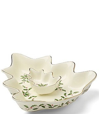 Lenox Holiday Collection Tree Chip Dip Set - Ivory | Dillard's