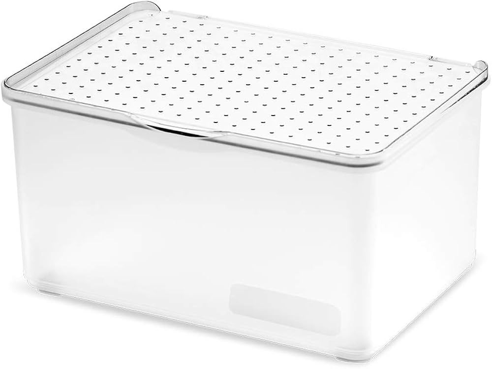 madesmart Bin with Lid-Stack Collection Stackable, Soft-Grip Lining and Non-Slip Feet, BPA-Free, ... | Amazon (US)