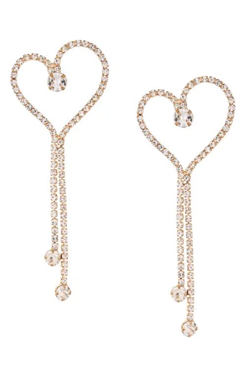 Ettika Crystal Heart Drop Earrings in Gold at Nordstrom | Nordstrom