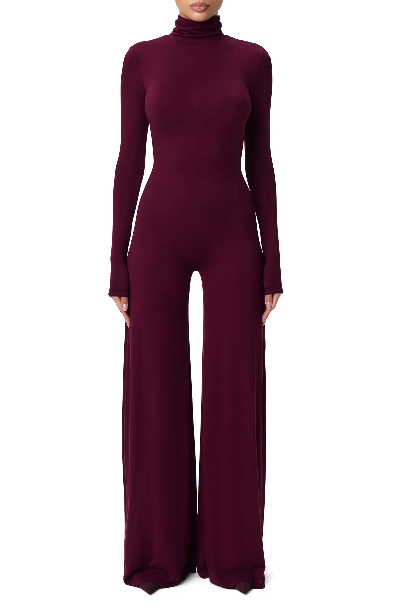 Sculpt Turtleneck Wide Leg Jumpsuit | Nordstrom