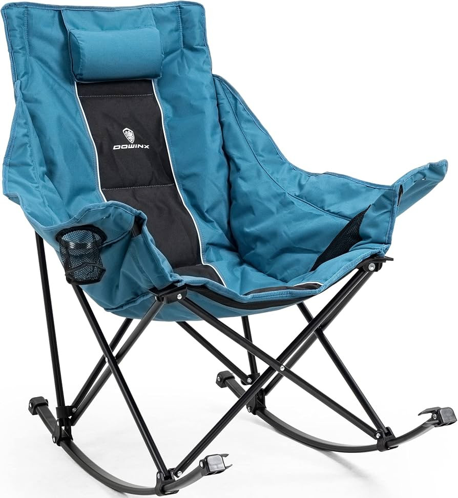 Dowinx Oversized Rocking Camping Chair, Fully Padded Patio Chair with Side Pocket and Carry Bag, ... | Amazon (US)