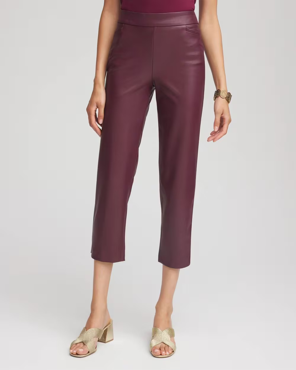 Faux Leather Brigitte™ Pull-On Cropped Pants | Chico's