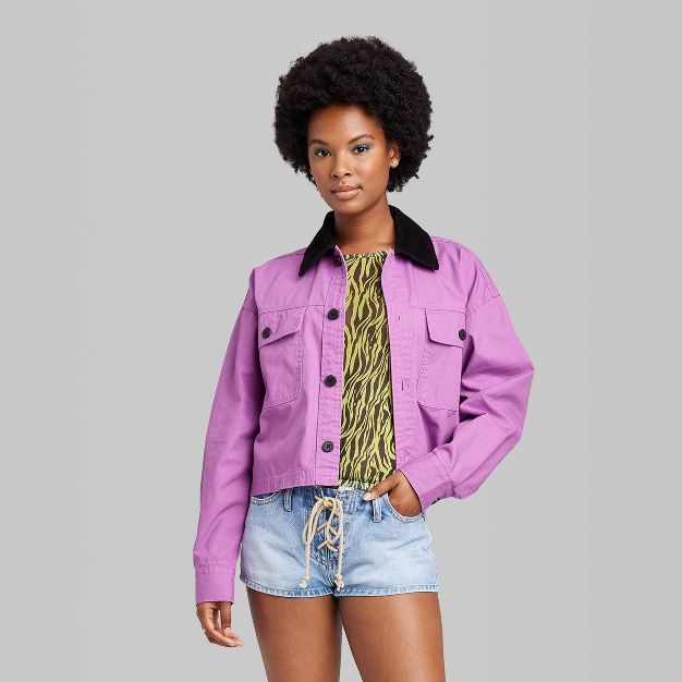 Women's Cropped Canvas Surplus Shacket - Wild Fable™ | Target