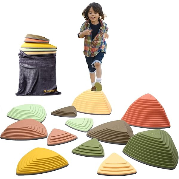 Gentle Monster Stepping Stones for Kids, Set of 11 Pcs for Balance with Non-Slip Bottom - Exercise C | Amazon (US)