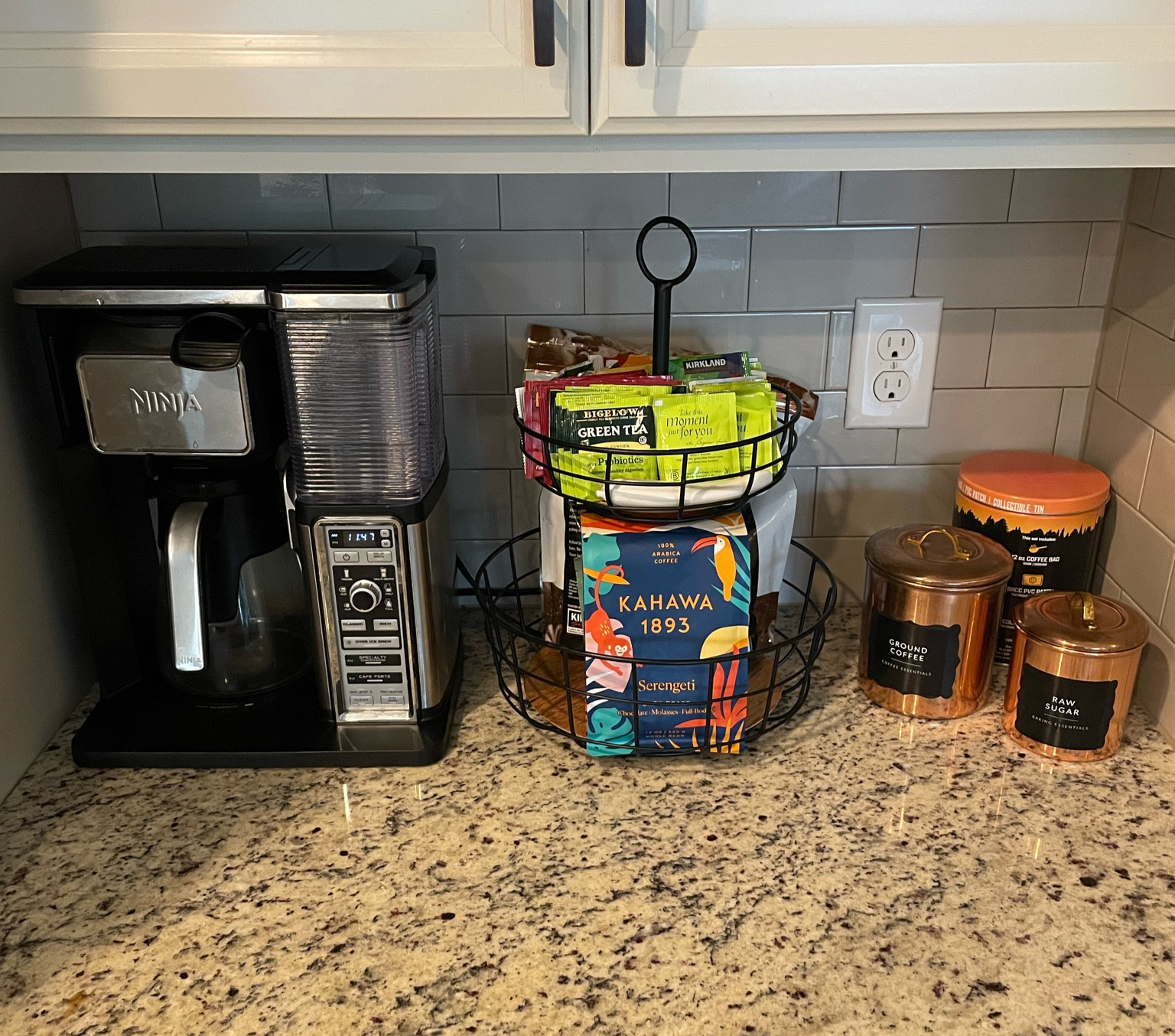 Love my quaint coffee station. These labels from Amazon are perfect for my rust canisters and the 2-tier organizer I got from Target fits all my tea and coffee  

#LTKStyleTip #LTKHome #LTKFindsUnder50