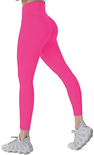 Sunzel Sunzfly Flare Leggings for Women Cross Over High Waisted Yoga Pants with Wide Leg and Tummy Control for Workout Hot Pink | Amazon (US)