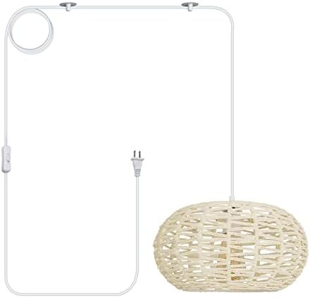 ZOSIMIO Farmhouse Plug in Pendant Light Boho Hand-Woven Fixture with 18ft Cord Modern Hanging Cre... | Amazon (US)