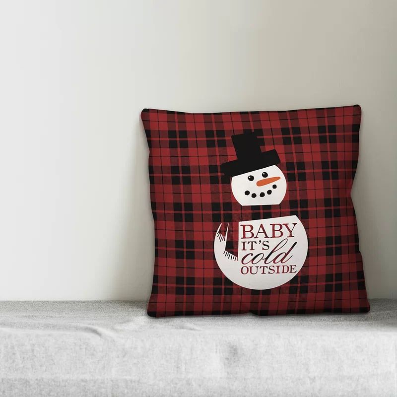 Waldo Baby It's Cold Outside Snowman Throw Pillow | Wayfair North America