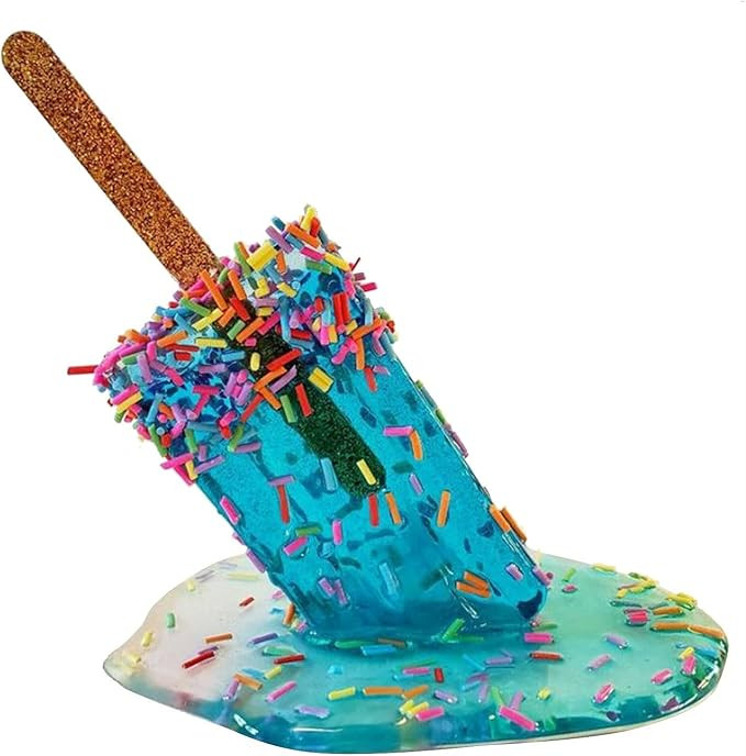 FlekmanArt Melting Popsicle Sculpture, Creative Melting Ice Cream Resin Ornaments, Summer Cool Lo... | Amazon (US)