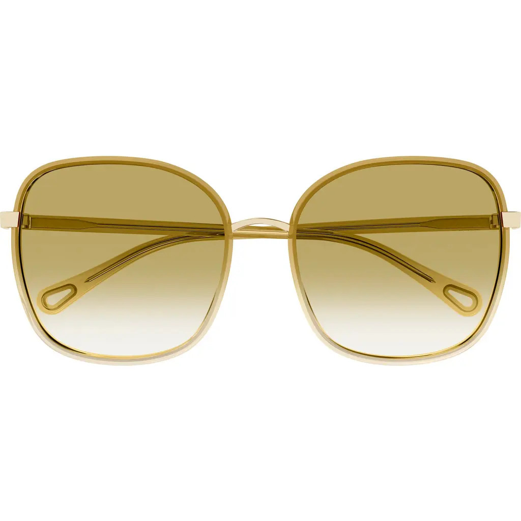 Chloé 56mm Gradient Square Sunglasses in Beige at Nordstrom | Nordstrom