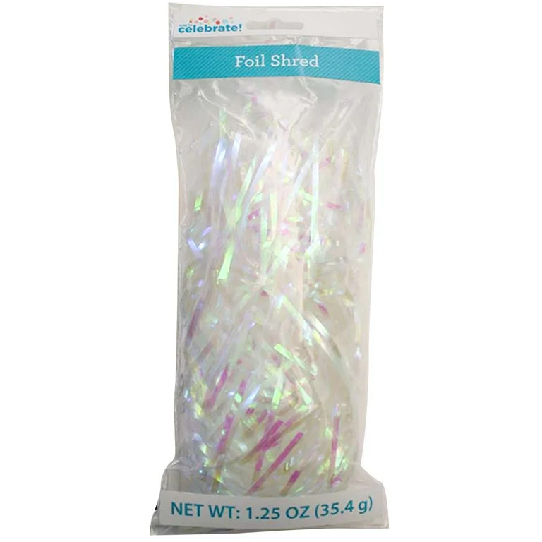 1.25oz Clear Iridescent Foil Shred Filler | Walmart (US)