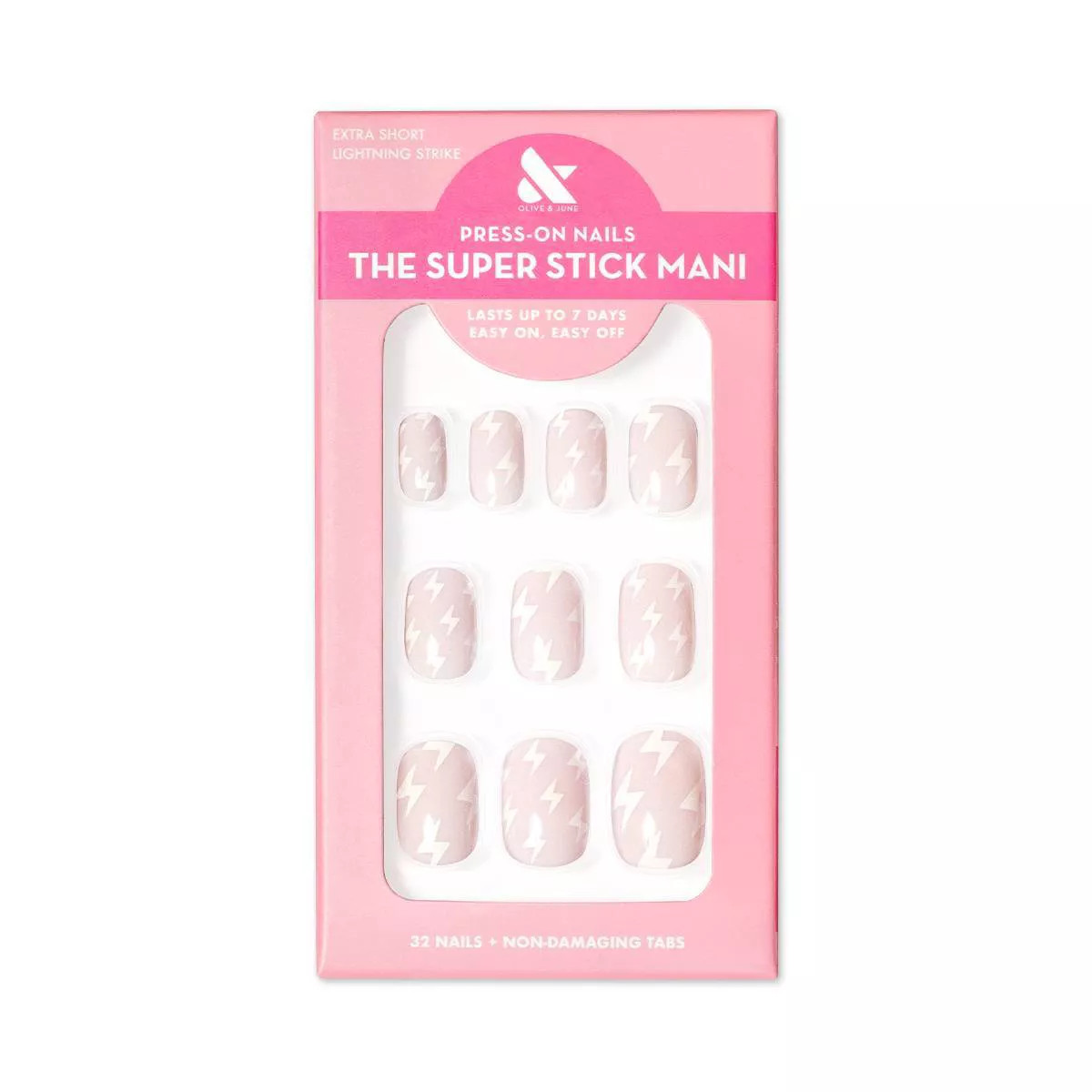 Olive & June Fake Nails - XS Squoval - Lightning Strike - 32ct | Target