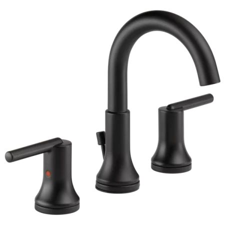 Delta 3559-BLMPU-DST Matte Black Trinsic Widespread Bathroom Faucet with Metal Drain Assembly - Incl | Build.com, Inc.