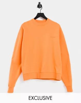 COLLUSION Unisex cropped sweatshirt in orange co-ord | ASOS (Global)