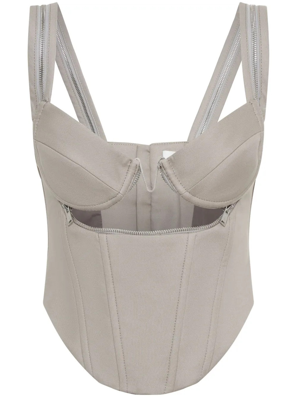 panelled zipped bustier top | Farfetch Global