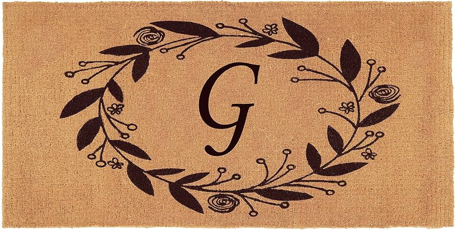 Home & More 103363672 Black Rose Doormat 3' x 6' x 1.5", Natural/Black (Letter G) | Amazon (US)