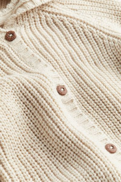 Knitted cotton all-in-one suit - Light beige - Kids | H&M GB | H&M (UK, MY, IN, SG, PH, TW, HK)