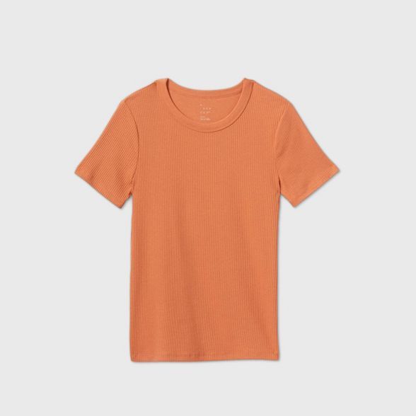 Women's Short Sleeve Rib T-Shirt - A New Day™ (Regular & Plus) | Target