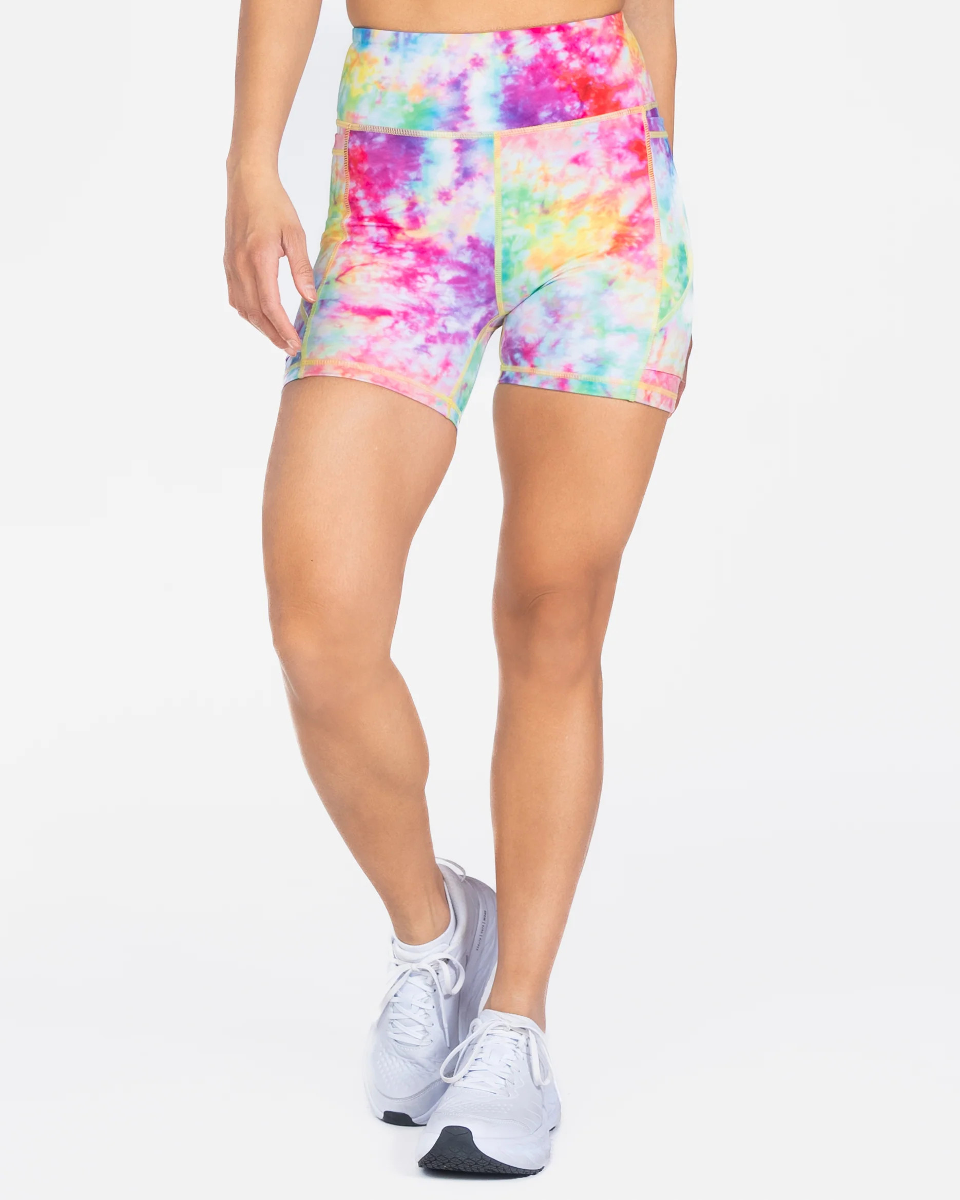 Lux Baseline Shorts (5 in. inseam) - Rainbow Tie Dye | Senita Athletics