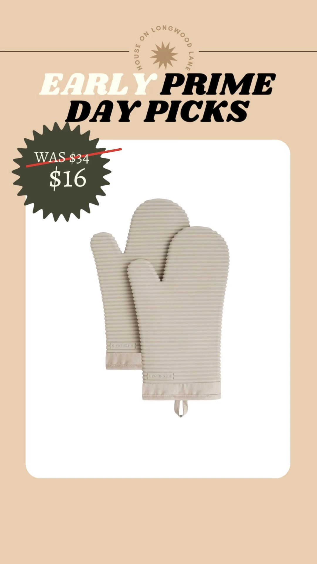 Save 52% off my ribbed KitchenAid Soft Silicone oven mitt set! 

#LTKFind #LTKsalealert #LTKxPrimeDay