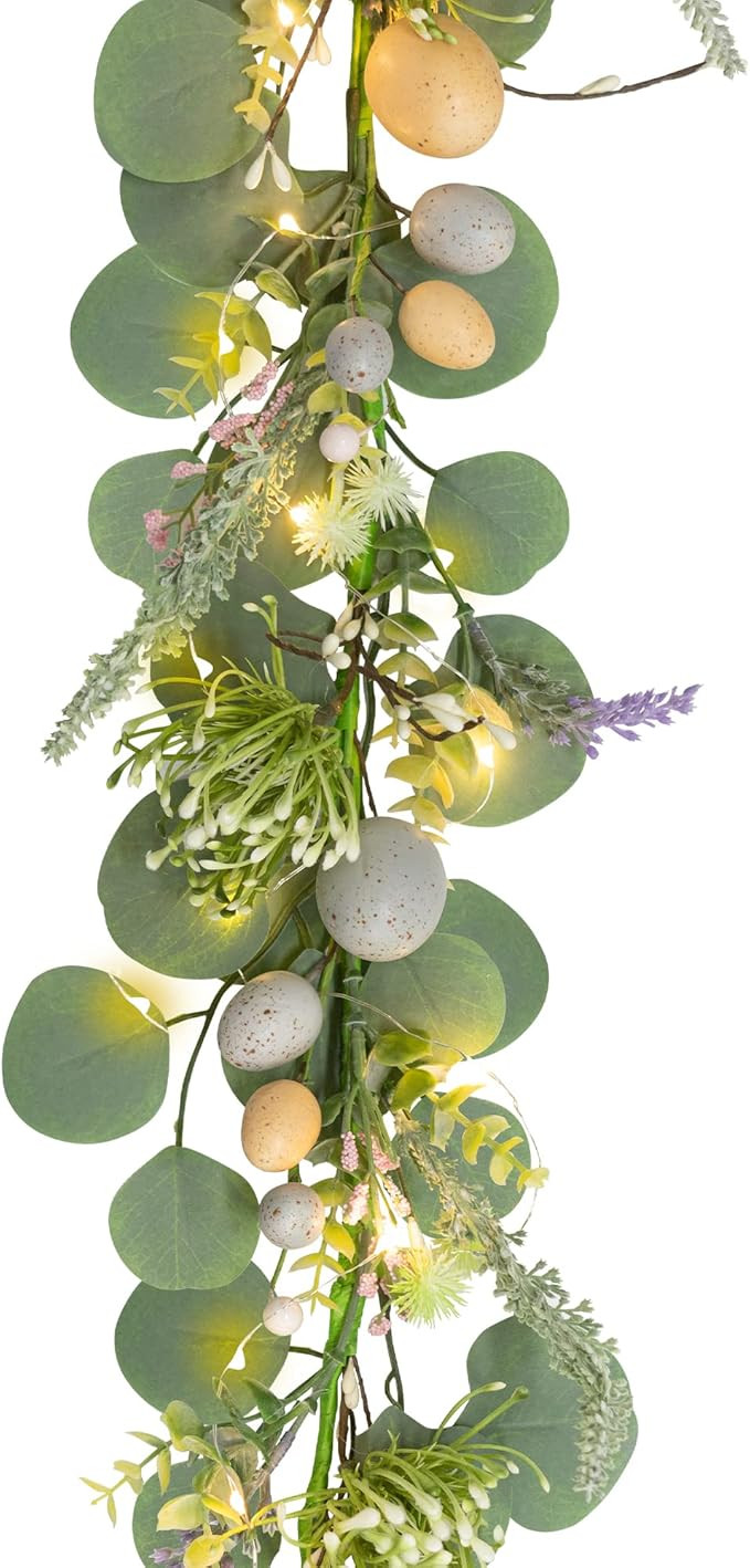 KI Store 6.5ft Easter Garland with LED Lights and Timer for Easter Egg Decoration Spring Door Win... | Amazon (CA)