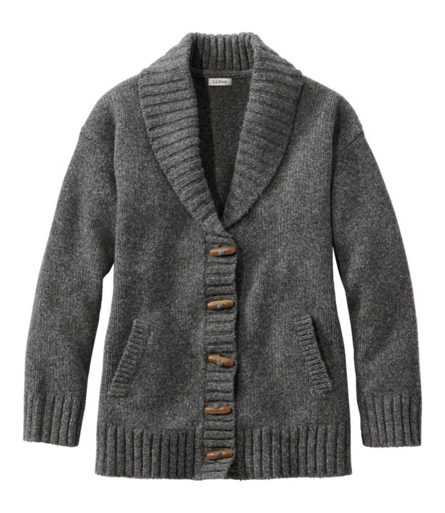 Women's Classic Ragg Wool Sweater, Cardigan Sweater Charcoal Extra Small L.L.Bean | L.L. Bean