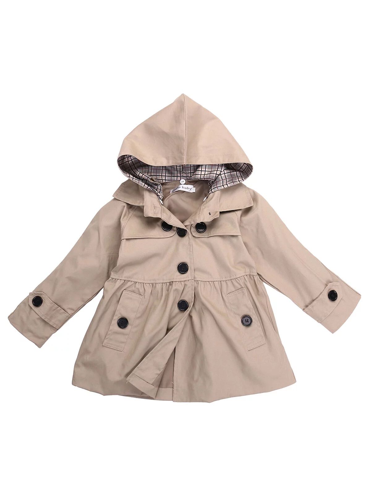 Lookwoild Girl Kids Hooded Long Trench Rain Coat Jacket Parka Fleece Outwear - Walmart.com | Walmart (US)