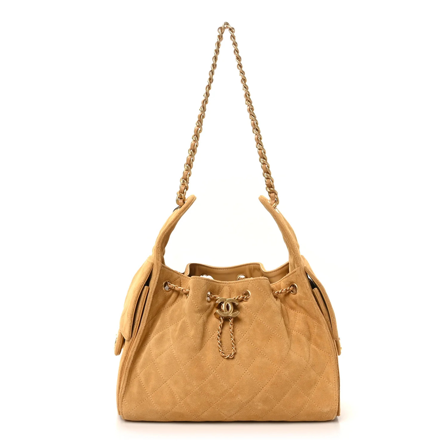 Suede Quilted Small Chanel 25 Handbag Beige | FASHIONPHILE (US)