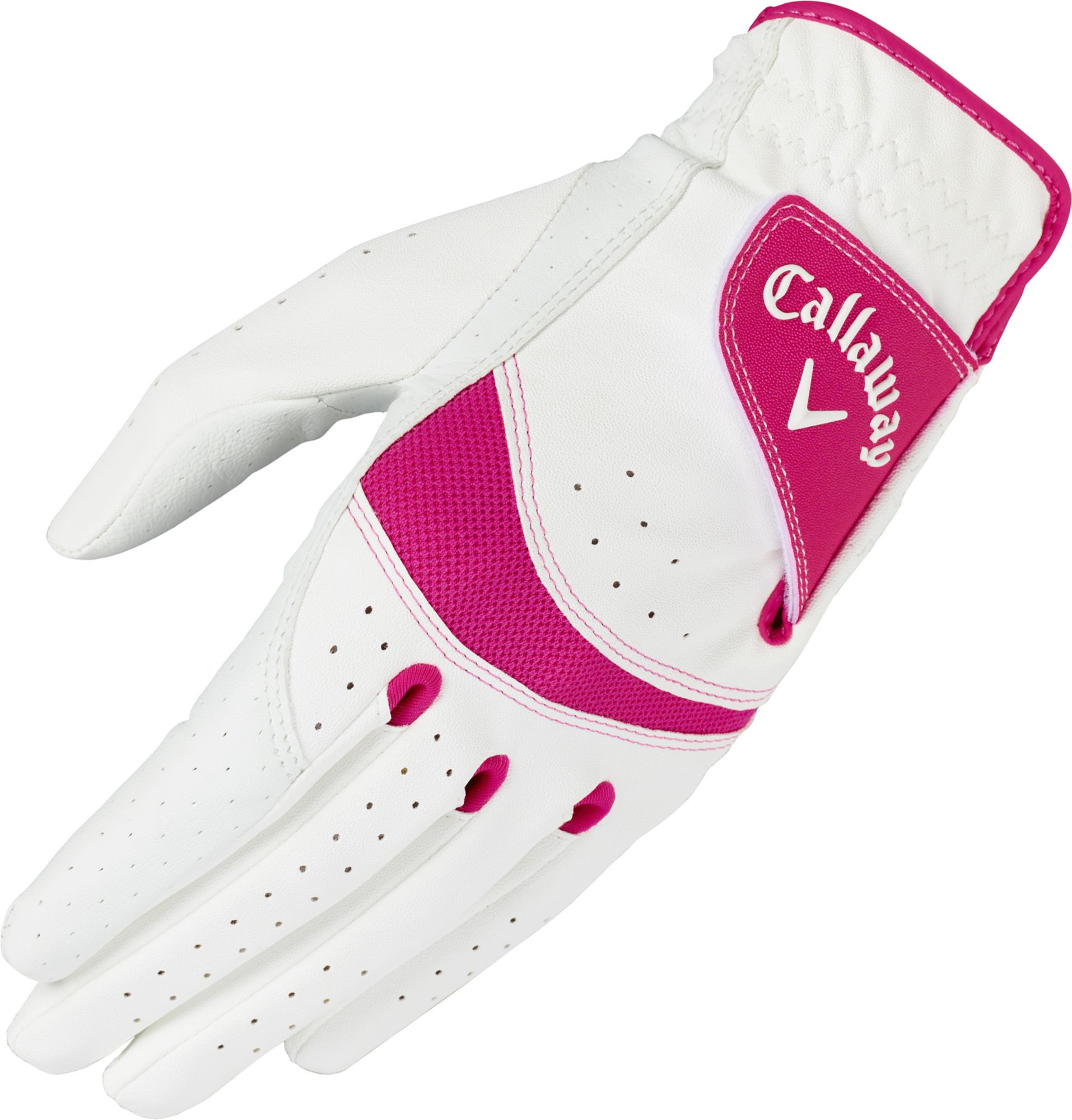 Callaway Junior X-Tech Golf Glove, Boys', Large, White/Pink | Golf Galaxy