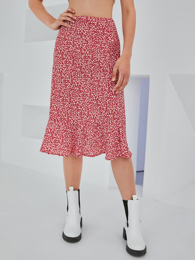 SHEIN High Waist Ditsy Floral Skirt | SHEIN