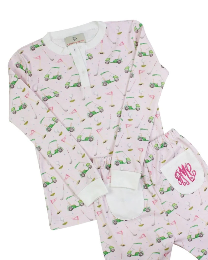Double Bogey Pink Pima Pajama Set- FINAL SALE | Smockingbird Kids