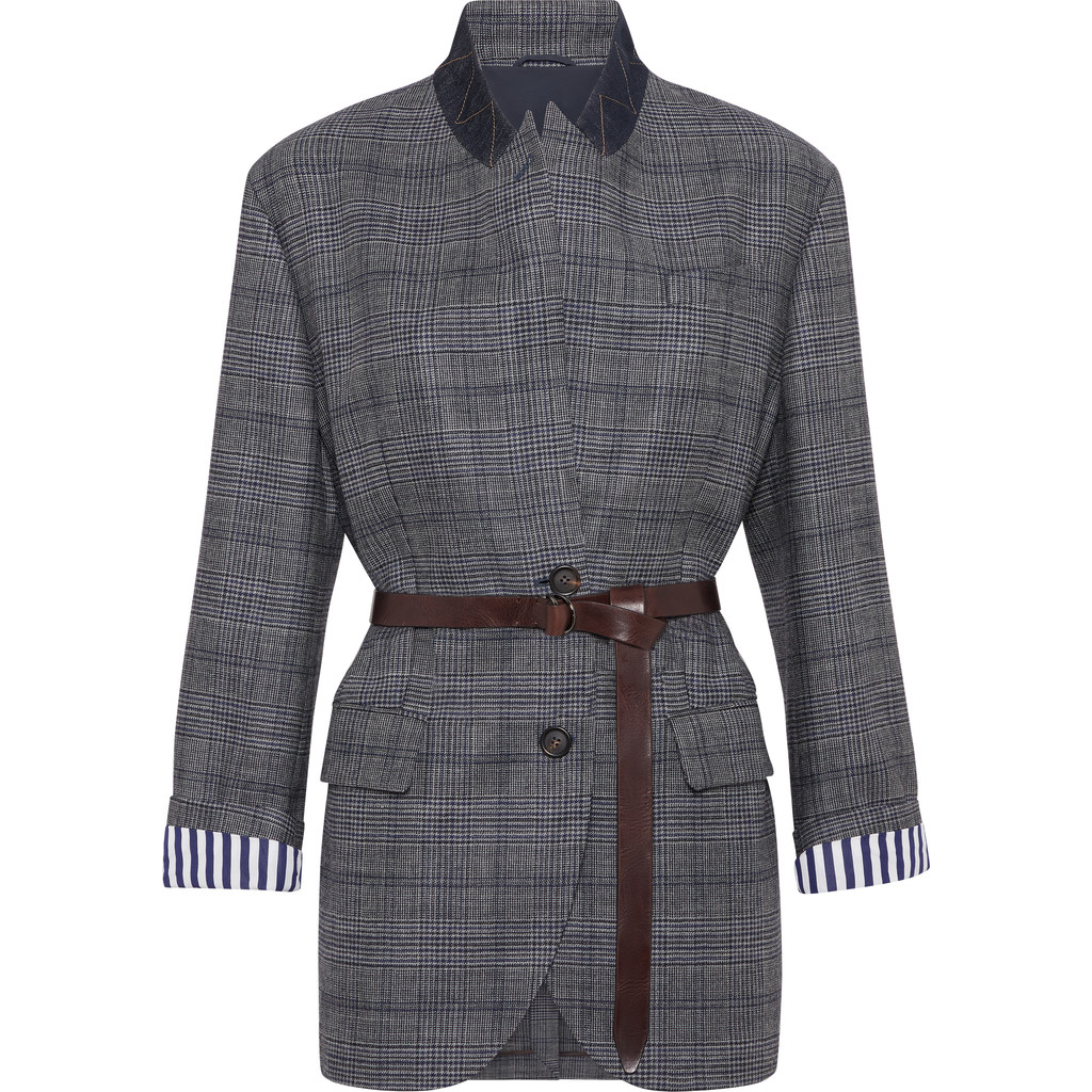 Brunello Cucinelli Prince of wales blazer in Grey at Nordstrom, Size 36 It | Nordstrom
