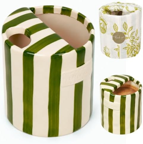 Coffee Mug Espresso Cup 10oz Ceramic Coffee Mugs Porcelain Coffee Cup Hand-Painted Striped Art Mu... | Amazon (US)