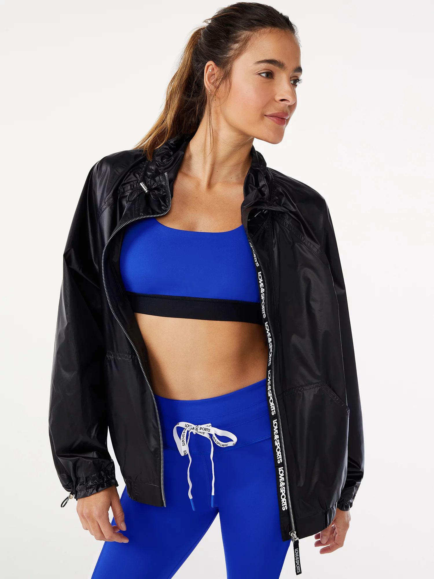 Love & Sports Women's Cropped Lightweight Jacket - Walmart.com | Walmart (US)