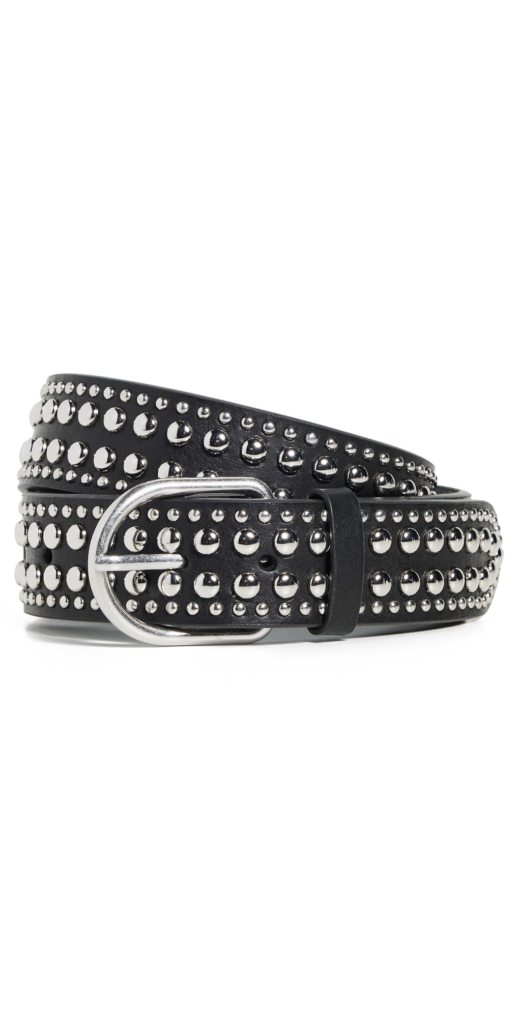 Loeffler Randall Isaac Studded Belt Black/Silver M/L | Shopbop