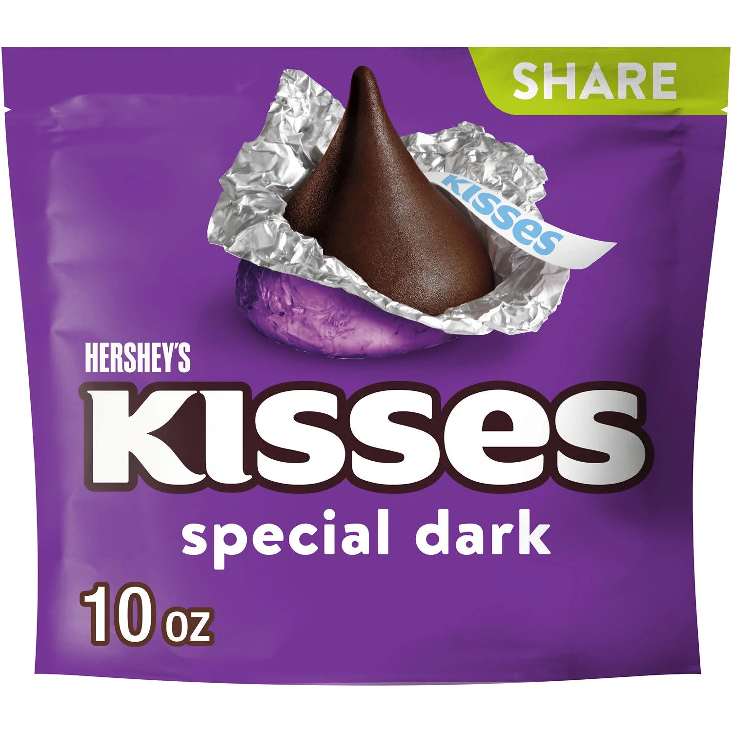 Hershey's Kisses SPECIAL DARK Mildly Sweet Chocolate Candy, Share Pack 10 oz | Walmart (US)