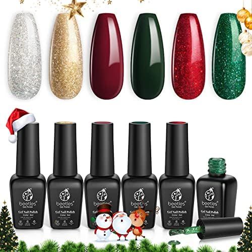 Amazon.com : Beetles Gel Nail Polish Set, New Year Kit Sparkle Green Glitter Gold Silver Dark Gre... | Amazon (US)