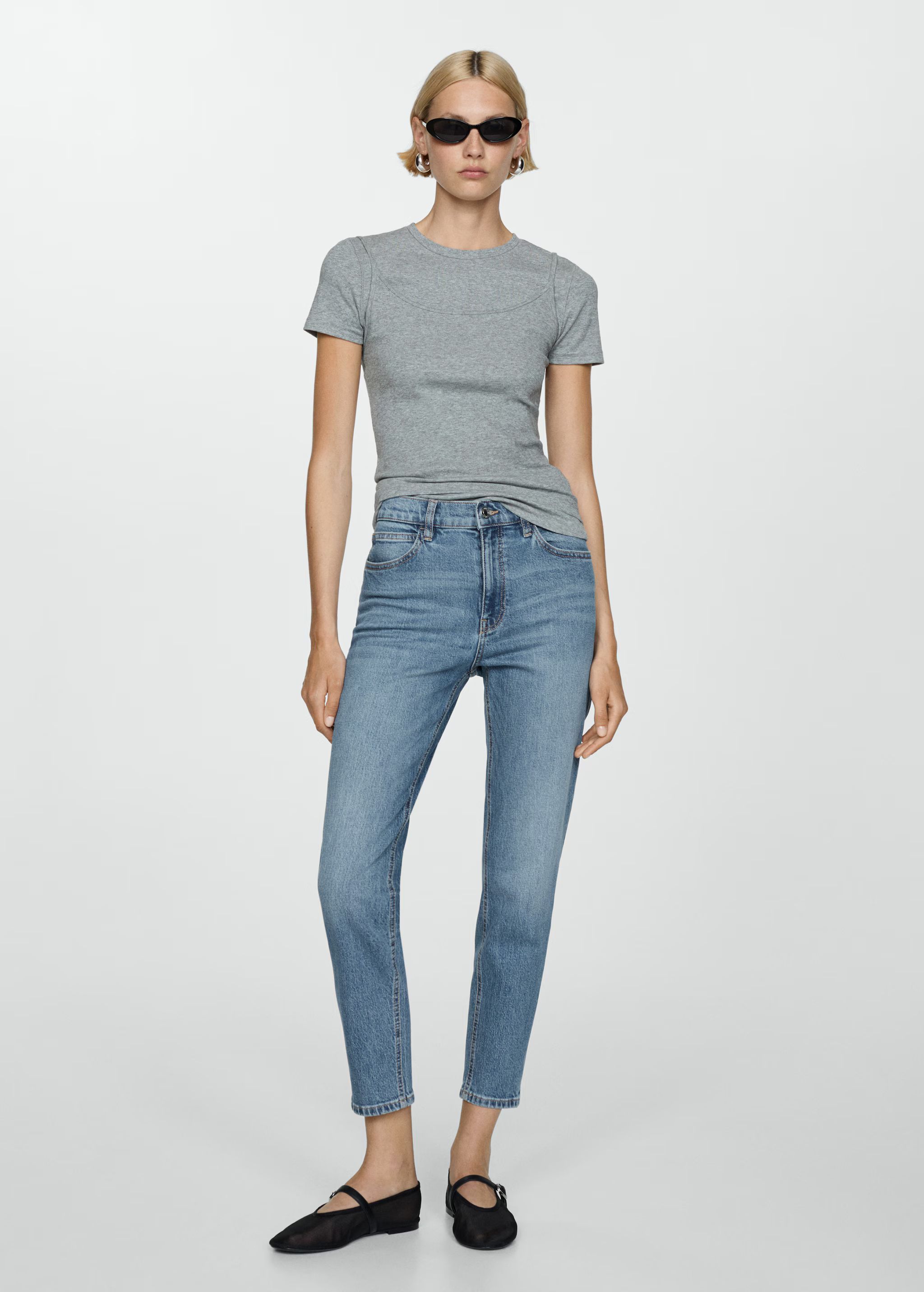 Comfort-Jeans mit hohem Bund Newmom | MANGO (DE)