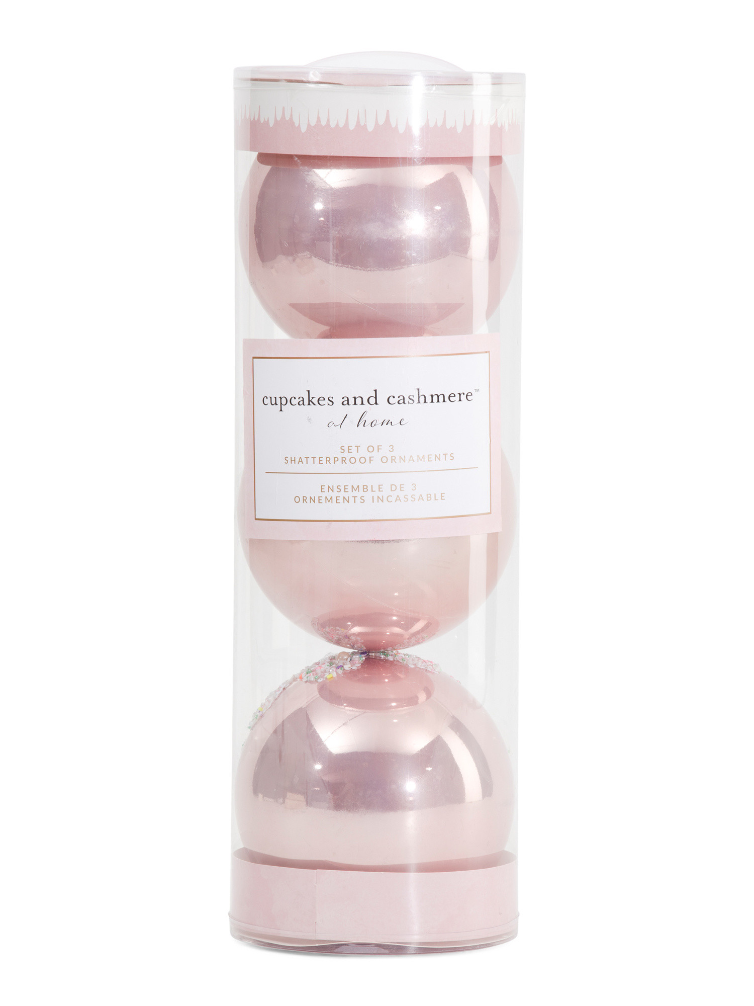 Set Of 3 Oversized Glitter Ornaments | TJ Maxx