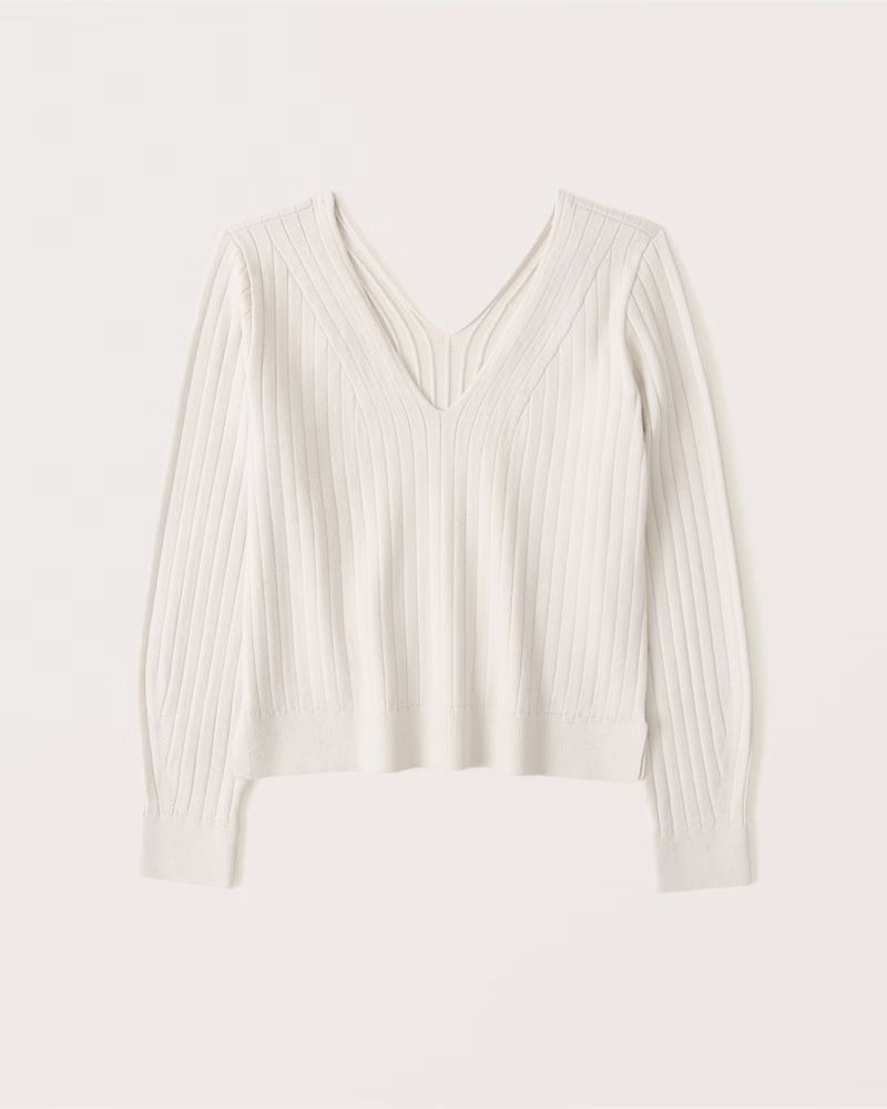 Women's LuxeLoft Slouchy V-Neck Sweater | Women's Fall Outfitting | Abercrombie.com | Abercrombie & Fitch (US)