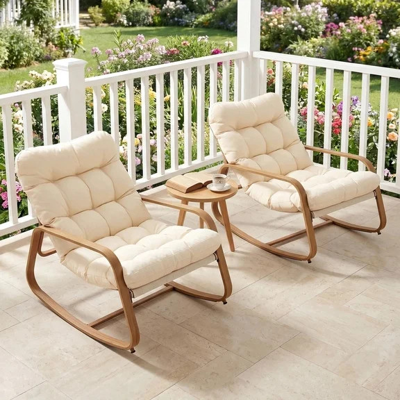Better Homes & Gardens Bellamy Outdoor 1pk Swivel Glider Chair, Tan Wicker/Cream Cushion | Walmart (US)