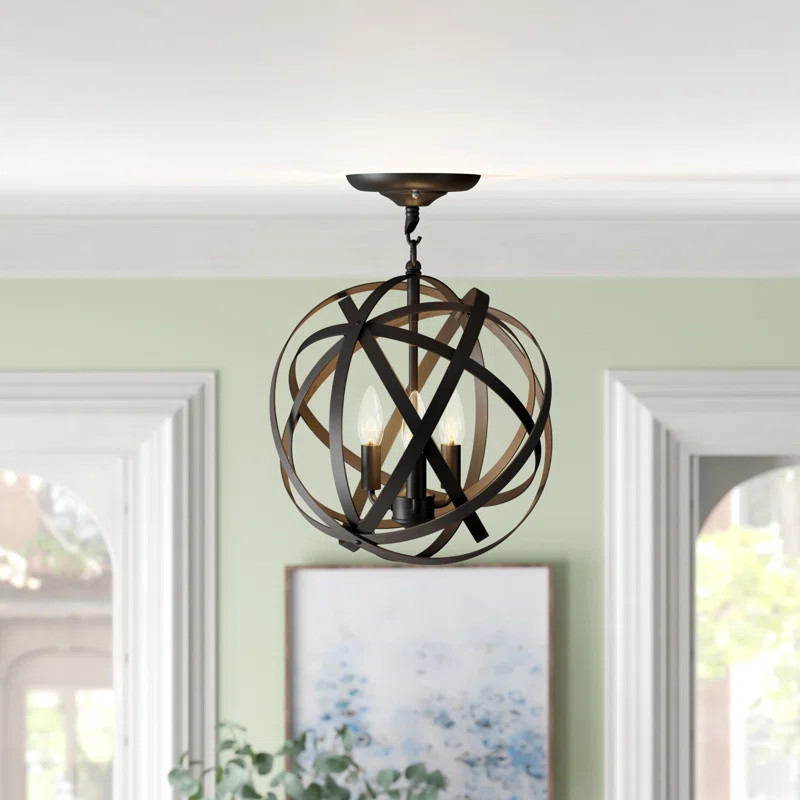 3-Light 12.6" Semi Flush Mount | Wayfair North America