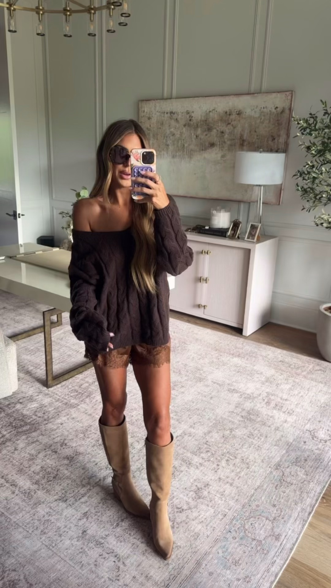 Sized up to a medium  sweater and small shorts