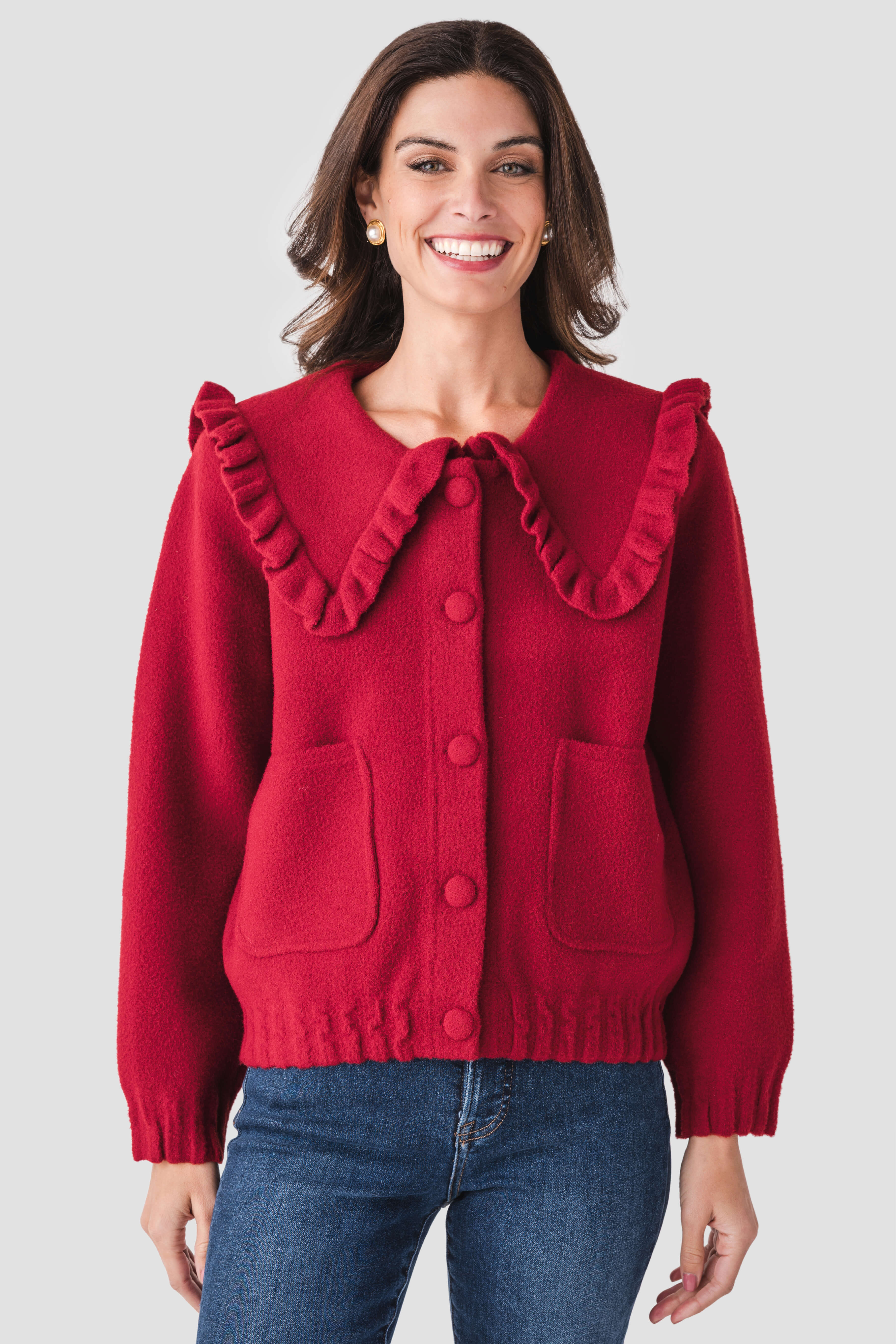 Aaron and Amber Peterpan Collar Cardigan | Social Threads