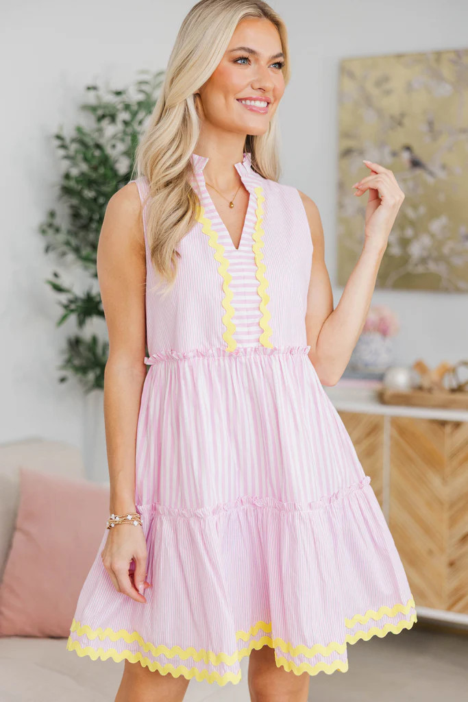 NURSING COLLECTION: In Time Pink Striped Dress | The Mint Julep Boutique