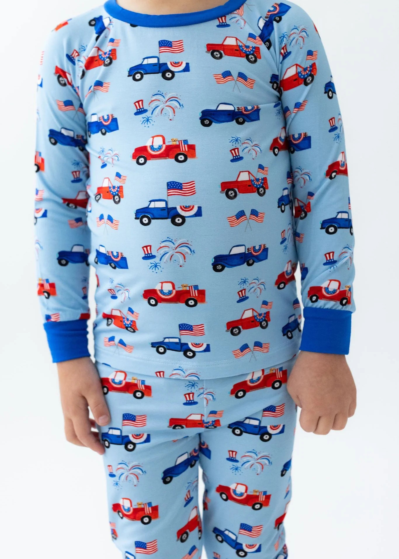 Red, White, & Vroom Two-Piece Pajamas | Tiny Jams