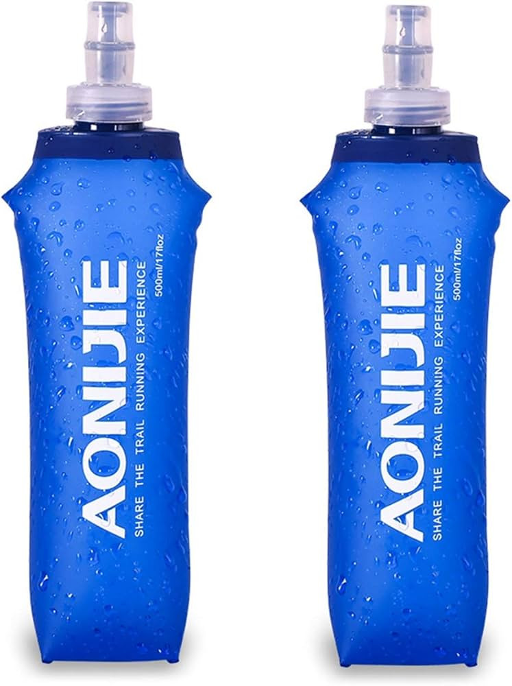 AONIJIE 2 Pack Soft Water Bottle, TPU Collapsible Flask Foldable Bottles for Hydration Pack, BPA-... | Amazon (US)