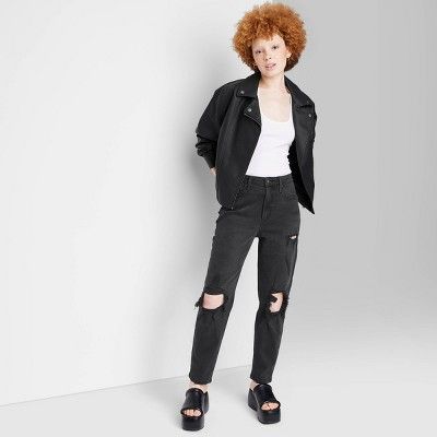 Women's Super-High Rise Tapered Jeans - Wild Fable™ Black Denim | Target